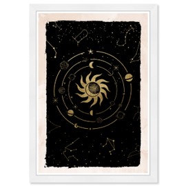 Wynwood Studio Astronomy and Space Modern Boho Constellations Canvas Wall Art Astrology Map Living Room Bedroom and Bathroom Home Decor 13x19 Black and Gold