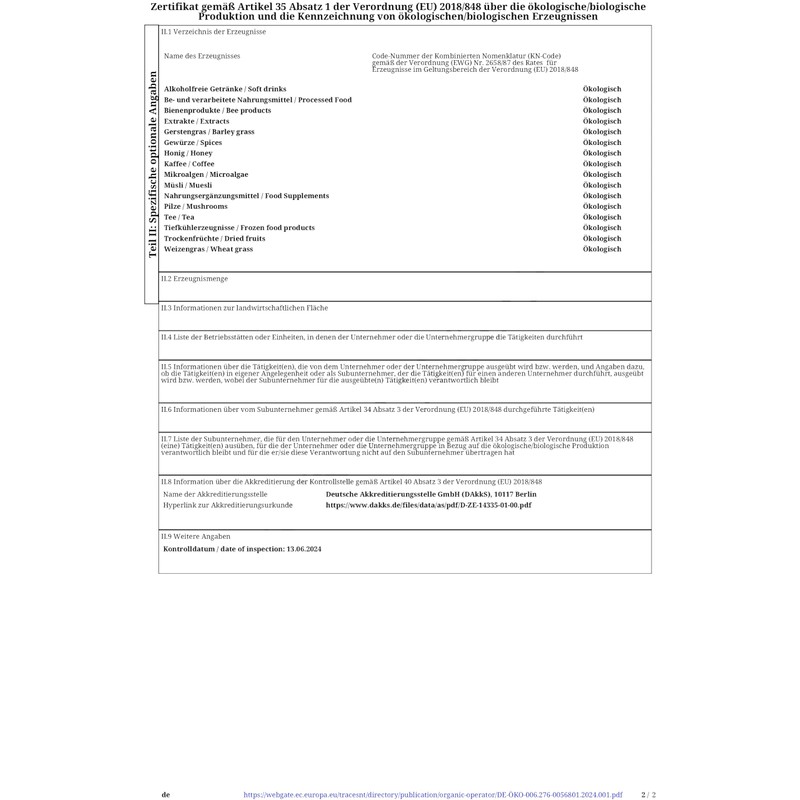 Organic Flower Pollen 250g