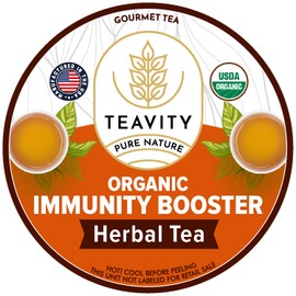 Organic Ginger Tea Pod with Echinacea, Turmeric, and Licorice for Keurig, Decaf by Teavity (12 Tea Pods)