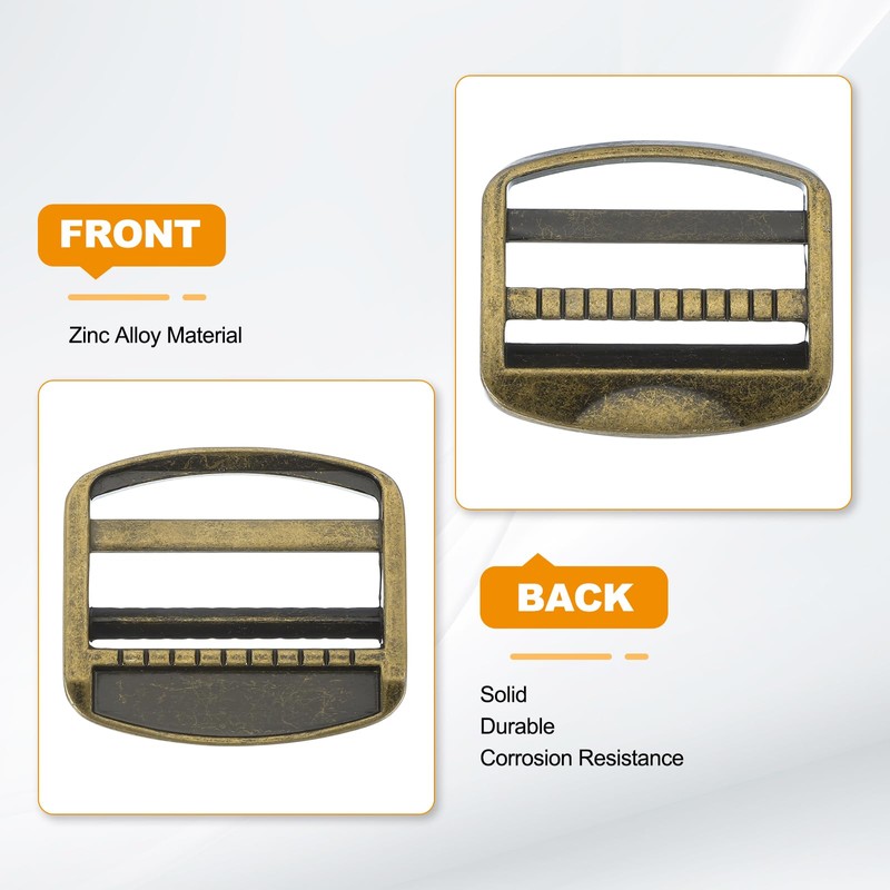 PATIKIL Ladder Lock Buckle Slider 20mm, 4 Pack Zinc Alloy