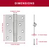 2 Pack RONESS Stainless Steel Hinge, 4'' x 3'', Heavy