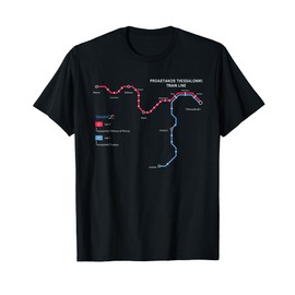 Thessaloniki Greece Metro Train Railway – Souvenir Route Map T-Shirt