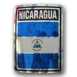 MWS Nicaragua Country Flag Reflective Decal Bumper Sticker