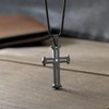 Gem Stone King Men's Scratch-Proof Tungsten Carbide Religious Cross Pendant
