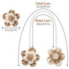 2 Pack Flower Curtain Tiebacks, Linen Cotton Curtain Holdbacks(White&Khaki)