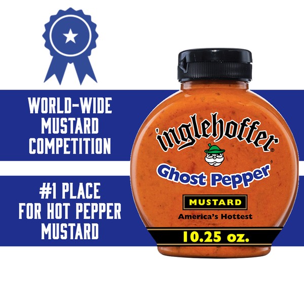 Inglehoffer Ghost Pepper Mustard, 10.25 Oz Squeeze Bottle