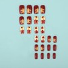 Red Maple Leaf Press on Nails Short Square Shaped Fake