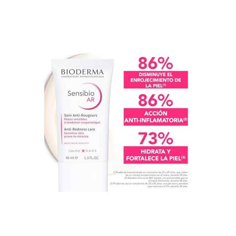 BIODERMA, Tratamiento Facial, Sensibio Ar, Cuidado Dermatolgico Anti-rojeces, Calma e