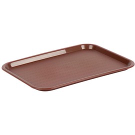 OCS Parts 12" x 16" Burgandy Food Trays | 4-Pack | Sturdy, Lightweight No Slip Plastic Food Trays for Home, Cafeteria, Restaurants, Delis, and Bakeries