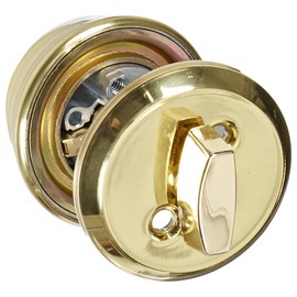 Arrow Lock E Series Bright Brass Occupancy Indicator Deadbolt Auxiliary Lock with Single Cylinder, 1-3/8" to 1-3/4" Door Thickness (Pack of 1)