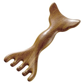 TECHPLUS Sandalwood Scalp Massager – Dual Head Five Claw Massage Comb for Head Eye Shoulder and Neck – Manual Massager Tool for Women Men