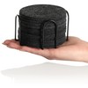 com-four® 12 x Felt Coasters, Round Table Protectors with Metal
