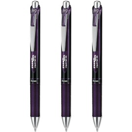 Pentel EnerGel XM Special Edition - BL77 A2-0.7mm Tip Nib - Retractable Liquid Gel Ink Rollerball Pen - 54% Recycled (Pack of 3, Bordeaux Black)