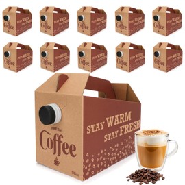 INPARALLUV 5 Pack Disposable Coffee Box Dispensers Coffee to Go Drink Containers Insulated Hot Beverage Dispenser Coffee Carrier with Handle Coffee Server for Parties Catering Take Out (96 oz)