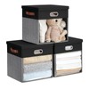 Roobyl Fabric Storage Cubes with Clear Windows and Lids, 13''