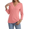 TICTICMISS 3/4 Sleeve Tops for Women V Neck T Shirts