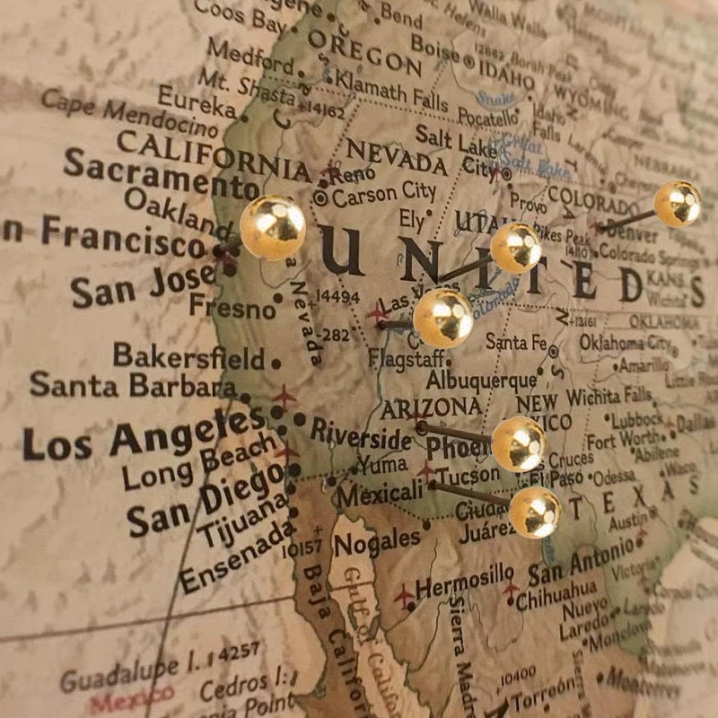 JCUGSBS Map Pins Goldkopf Pins Pin Board Pins for Pin