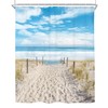 Riyidecor Beach Coastal Ocean Shower Curtain Seaside Seashore Scenery Landscape