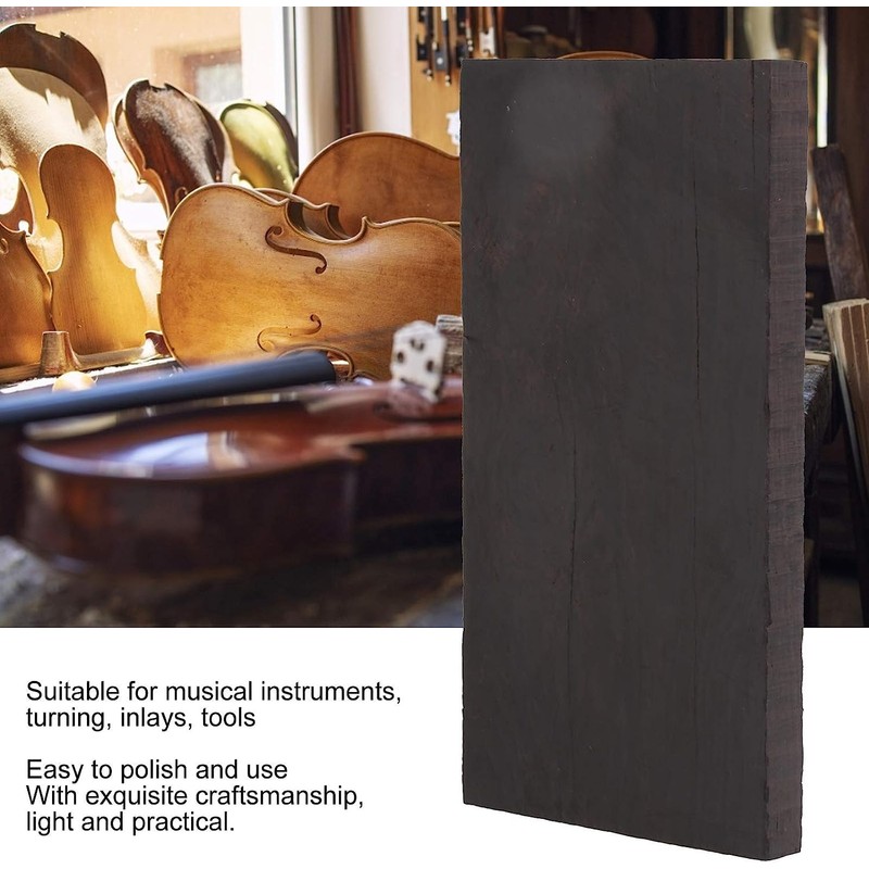 Ebony Wood Blank 12 x 4 x 2.5 cm Black