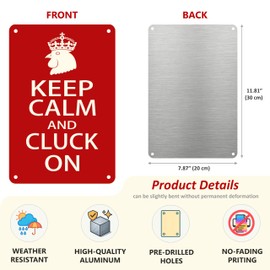 8x12 Inch Aluminum Chicken Coop Signs - Funny Outdoor Chicken Signs for Coop, Farmhouse Kitchen Decor, Vintage Wall Decor, Funny Gifts for Chicken Owners, Home & Kitchen Decor Accessories