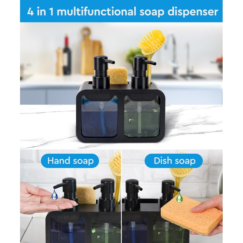 Richenda 4-in-1 Soap Dispenser with Sponge Holder – Kitchen Sink