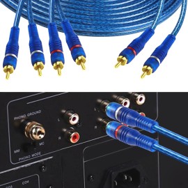 MEIRIYFA RCA Car Audio Cable Y Splitter Adapter Cord 2 Channel to 4 Channel R...