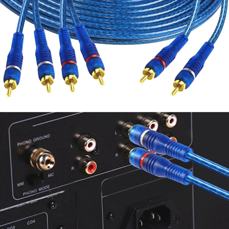 MEIRIYFA RCA Car Audio Cable Y Splitter Adapter Cord 2