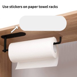 Self Adhesive Strips, Paper Towel Holder Replaces Stickers, Stainless Steel Paper Towels Holder Replace Stickers,Paper Towel Holder Under Cabinet, Compatible with DR Catch, 5.7 * 1.5inch(2-Pack)