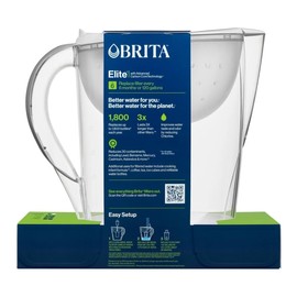 Brita Large 10 Cup Pacifica White Water Filter Pitcher with Elite Filter