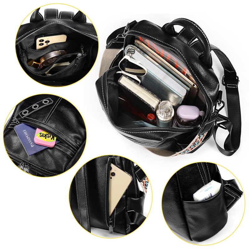 UTO Backpack Womens Travel Rucksack Ladies Daypack Key Ring Zipper