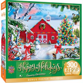 MasterPieces 300 Piece EZ Grip Jigsaw Puzzle - Country Christmas - 18"x24"