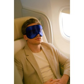 Premium Mulberry Silk Eye Mask – Eye of Horus Design, Adjustable or Elastic Strap, Light-Blocking Sleep Mask for Women & Men, Egyptian Luxury Gift (Royal Blue-Adjustable Strap)