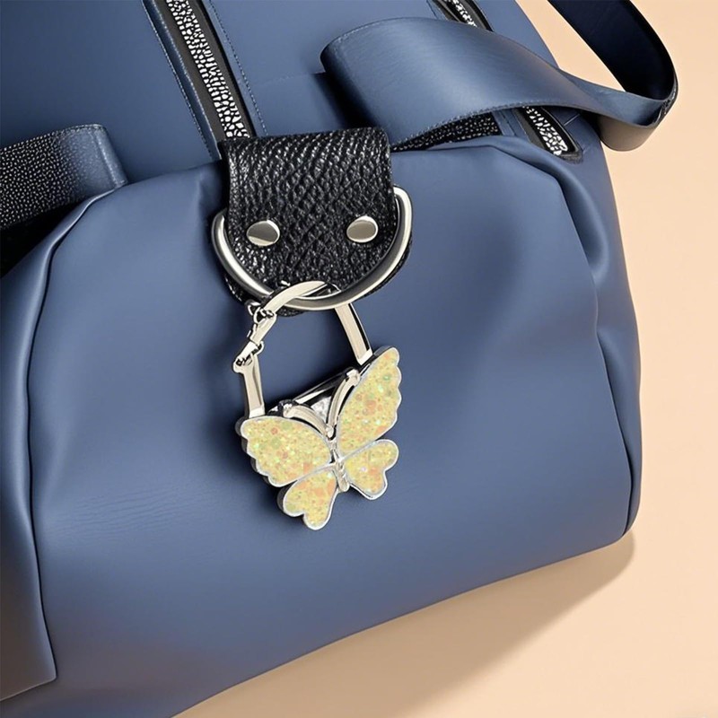 KUNHEHO Purse Hook for Table Butterfly and Cat Design Foldable