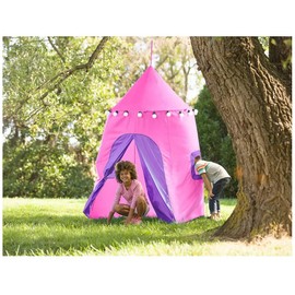 HearthSong 6-Foot Lighted Hideaway Canopy and Backyard Play Space Pink