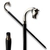 Wooden Walking Cane with Wolf Head Handle, Black Wood and