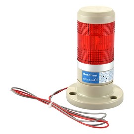 Heschen LED Warning Light Tower Signal Light Continuous Light 220 VAC Red 2 Wires