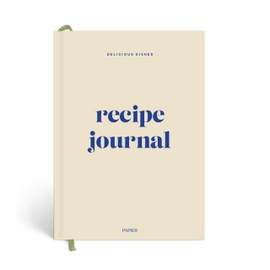 Papier A5 Hardback Recipe Journal - Cream | Hardcover Food Recipe, Cooking & Dining Journal | Diary Preserves Family Traditions, Space for Meal Ratings, Cooking Hints & Tips