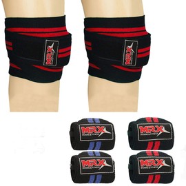 MRX BOXING & FITNESS Weightlifting Knee Wraps for Gym Workout Training Support Bandages Straps for Squats
