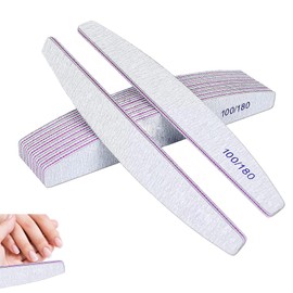 Kafeiya 10 PCS Professional Nail Files,Double Sided Emery Board(100/180 Grit),Washable Nail Files,Nail Styling Tools Pet Grooming Tools for Home and Salon Use(Grey)