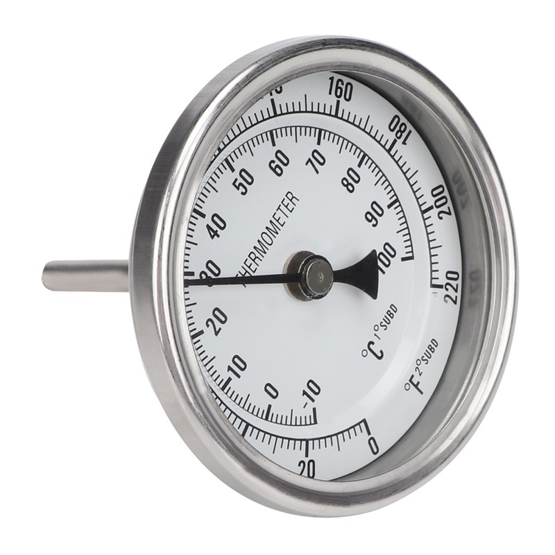 1/2" NPT Stainless Steel Pot Thermometer Metal Dial Thermometer for