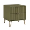 Manhattan Comfort Dumbo Modern Nightstand 2.0 with 2 Metal Feet