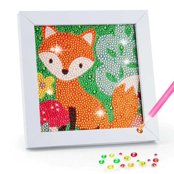 yohuu 5D Diamond Painting Kit for Kids 7.1’’*7.1’’ Wooden Frame