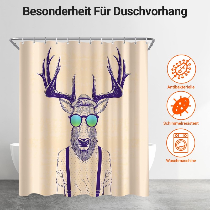 Lerores Shower Curtain 180 x 200 cm