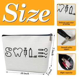 Ythuil Dental Assistant Gifts Makeup Bag, Dental Hygienist Graduation Gifts for Women Coworkers Graduate, Cute Cosmetic Bag for Purse, Hygiene Student Must Haves Organizer Pouch