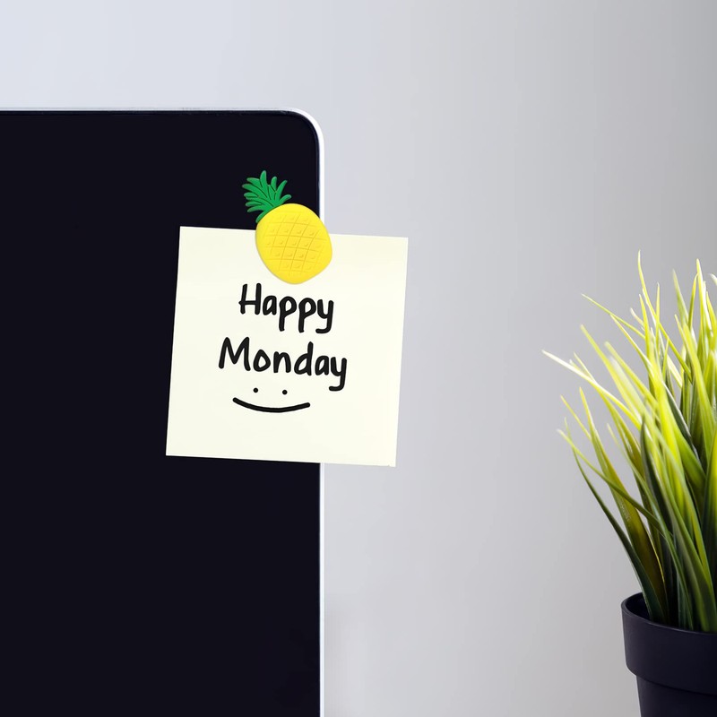 Warmhm 10pcs 3D Pineapple Fridge Magnets Whiteboard Sticker Fruit Refrigerator