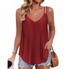 Zeagoo V Neck Flowy Casual Camisole for Women Double Spaghetti