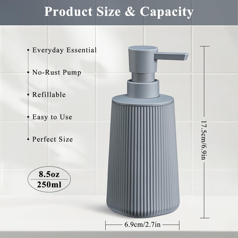 zuxzmj Gray 2 Pack Hand Soap Dispensers with No Rust