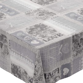Karina Home Home Sweet Home Grey PVC Tablecloth 180cm x 140cm