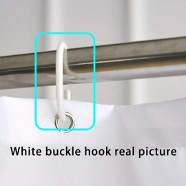 Unbranded Modern Bamboo Shower Curtain Purple and White Bathroom Decor with Hooks 72 Inch