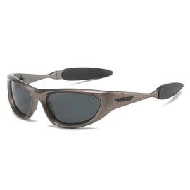Retro Y2K Cat Eye Men Polarized Sport Sunglasses - Lenses Color: Khaki champagne, Frame Color: As the picture